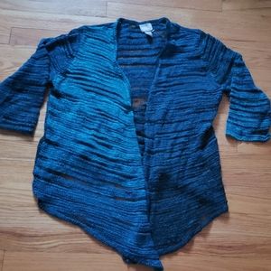 Chicos Turquoise CASSIA  Knit  Open Front Cardigan Size Chicos 2 Large sz 12
